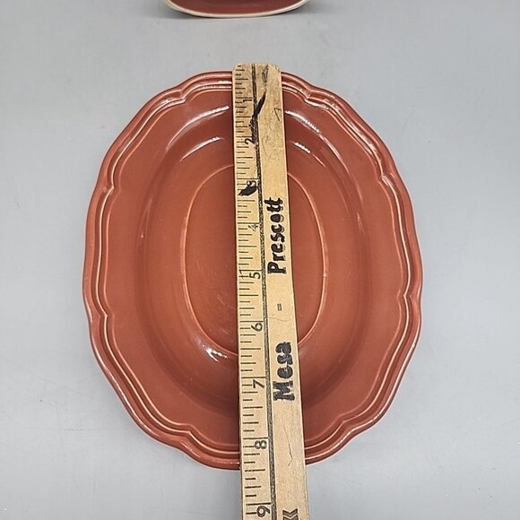 Mikasa Color Classics True Terracotta Gray Boat & Plate Japan Ceramic C-3850 - Picture 5 of 6